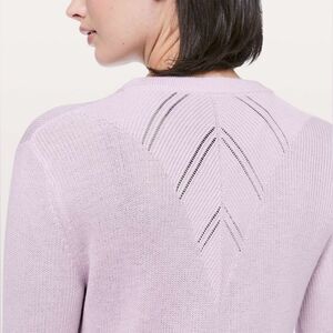 LULULEMON Time‎ To Restore Cashmere Sweater Sheer Lilac Pink Size Medium